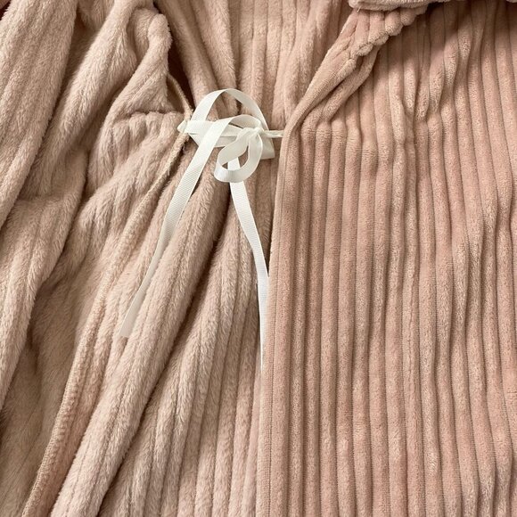 Amari Soft Corduroy Stripe Wrap Front Robe Unisex OS One Size Fits Most Pink - Picture 6 of 10